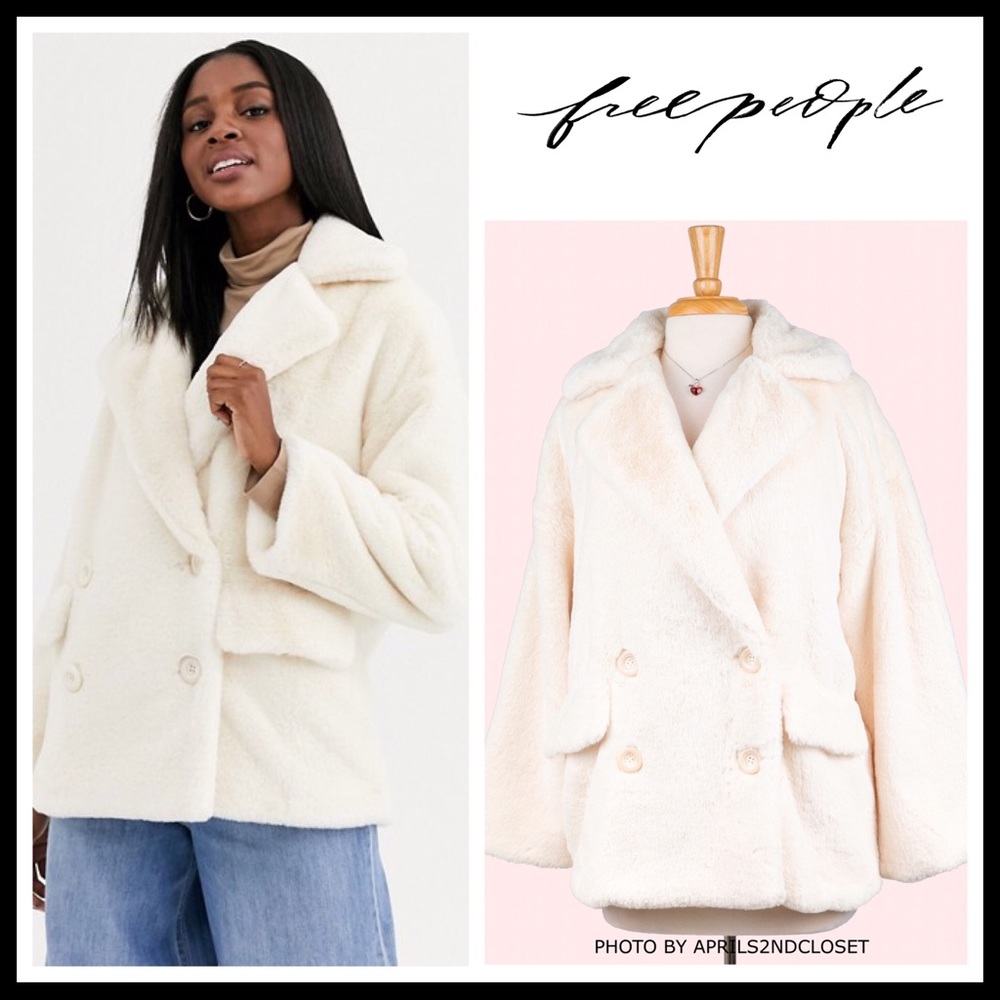 FREE PEOPLE BOHO TEDDY COAT FAUX FUR JACKET A3C - Picture 7 of 16